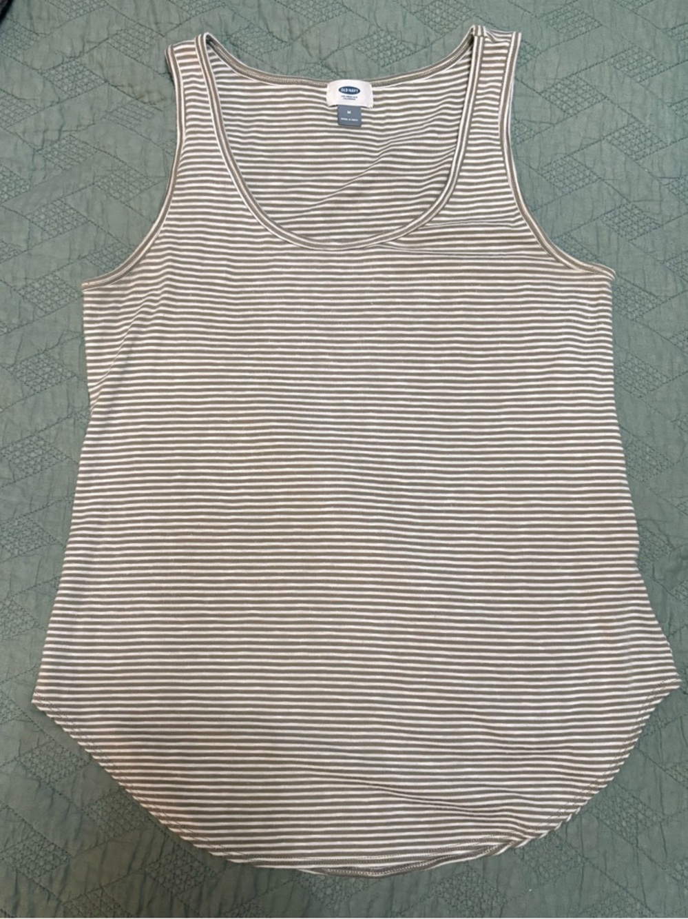 Old Navy Beige Striped Scoop Neck Tank